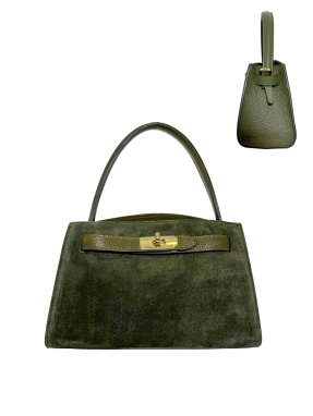 Tasche Kombi Glatt/Rauleder 25 x 18 cm