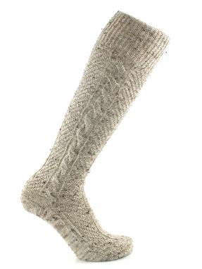 Kniebund mit Zopf melé beige