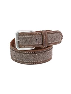 Herrengürtel Leder+Loden BRAUN